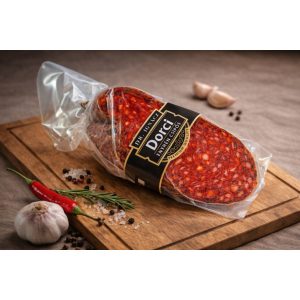   Dorci - Enyhén csípős - Sertés vakbélbe töltött dorka  - 9 hónapig érlelt (felezett)